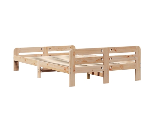 Estructura de cama sin colchón madera maciza de pino 135x190 cm