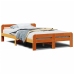 Estructura de cama sin colchón madera maciza marrón 135x190 cm