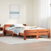 Estructura de cama sin colchón madera maciza marrón 135x190 cm