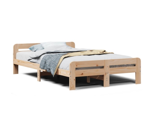 Estructura de cama sin colchón madera maciza de pino 120x190 cm