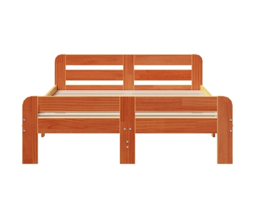 Estructura de cama sin colchón madera maciza marrón 120x190 cm