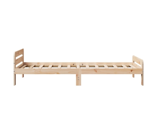 Estructura de cama sin colchón madera maciza de pino 90x190 cm