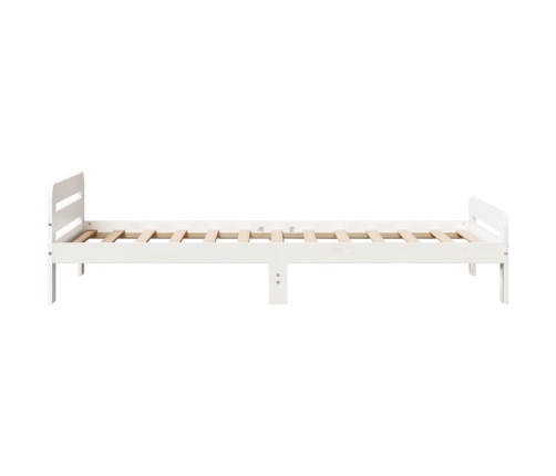 Estructura de cama sin colchón madera maciza blanca 90x190 cm