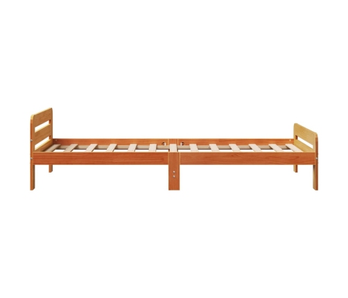 Estructura de cama sin colchón madera maciza marrón 90x190 cm