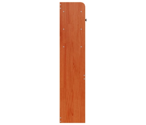 Cabecero de cama almacenaje madera maciza pino marrón 200 cm