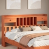 Cabecero de cama almacenaje madera maciza pino marrón 180 cm