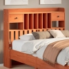 Cabecero de cama almacenaje madera maciza pino marrón 135 cm