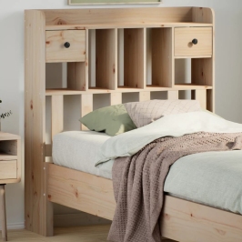 Cabecero de cama con almacenaje madera maciza de pino 100 cm