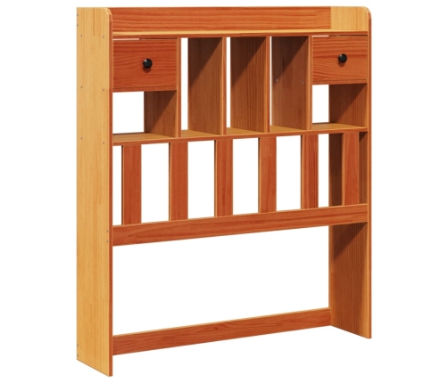 Cabecero de cama almacenaje madera maciza pino marrón 100 cm