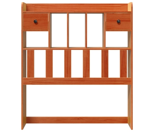 Cabecero de cama almacenaje madera maciza pino marrón 100 cm