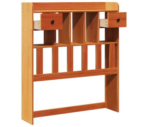 Cabecero de cama almacenaje madera maciza pino marrón 100 cm