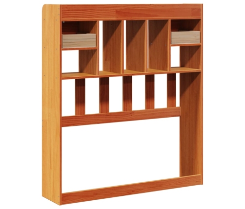 Cabecero de cama almacenaje madera maciza pino marrón 100 cm