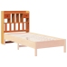 Cabecero de cama almacenaje madera maciza pino marrón 100 cm