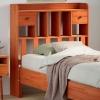 Cabecero de cama almacenaje madera maciza pino marrón 100 cm