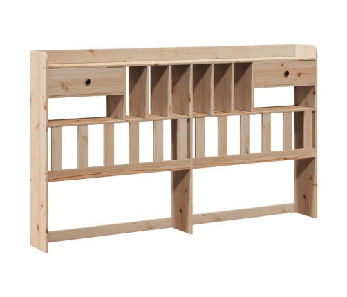 Cabecero de cama almacenaje madera maciza pino marrón 75 cm