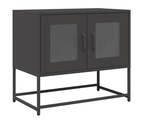 Mueble para TV acero laminado en frío negro 68x39x60,5 cm