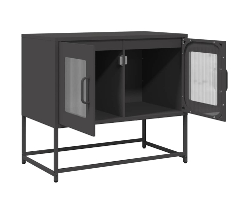 Mueble para TV acero laminado en frío negro 68x39x60,5 cm