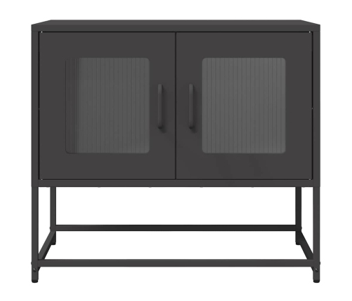 Mueble para TV acero laminado en frío negro 68x39x60,5 cm