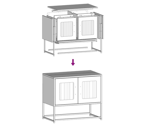 Mueble para TV acero laminado en frío negro 68x39x60,5 cm