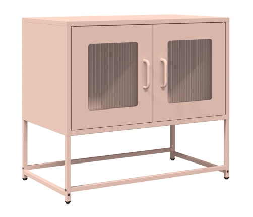 Mueble para TV acero laminado en frío rosa 68x39x60,5 cm