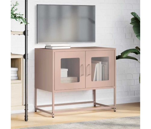 Mueble para TV acero laminado en frío rosa 68x39x60,5 cm