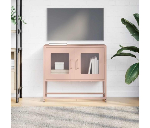 Mueble para TV acero laminado en frío rosa 68x39x60,5 cm