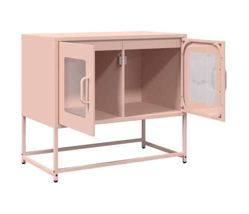 Mueble para TV acero laminado en frío rosa 68x39x60,5 cm