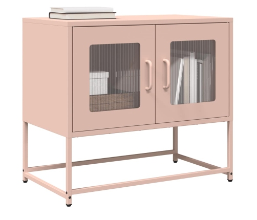 Mueble para TV acero laminado en frío rosa 68x39x60,5 cm