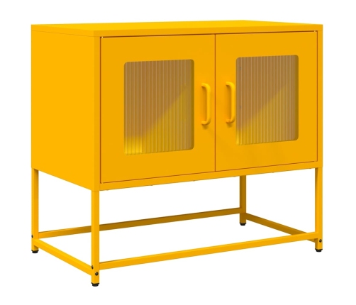 Mueble TV acero laminado en frío amarillo mostaza 68x39x60,5 cm