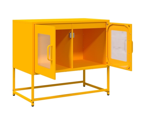 Mueble TV acero laminado en frío amarillo mostaza 68x39x60,5 cm