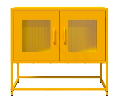 Mueble TV acero laminado en frío amarillo mostaza 68x39x60,5 cm