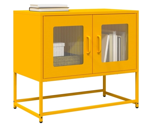 Mueble TV acero laminado en frío amarillo mostaza 68x39x60,5 cm