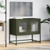 Mueble de TV acero laminado en frío verde oliva 68x39x60,5 cm