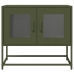 Mueble de TV acero laminado en frío verde oliva 68x39x60,5 cm