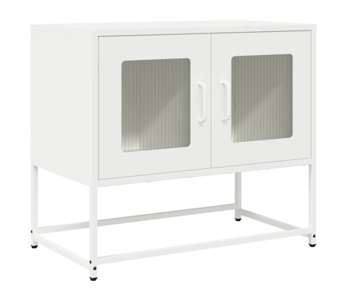 Mueble para TV acero laminado en frío blanco 68x39x60,5 cm