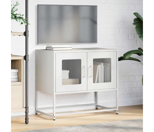 Mueble para TV acero laminado en frío blanco 68x39x60,5 cm