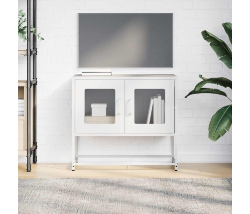 Mueble para TV acero laminado en frío blanco 68x39x60,5 cm