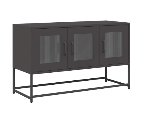 Mueble para TV acero laminado en frío negro 100,5x39x60,5 cm