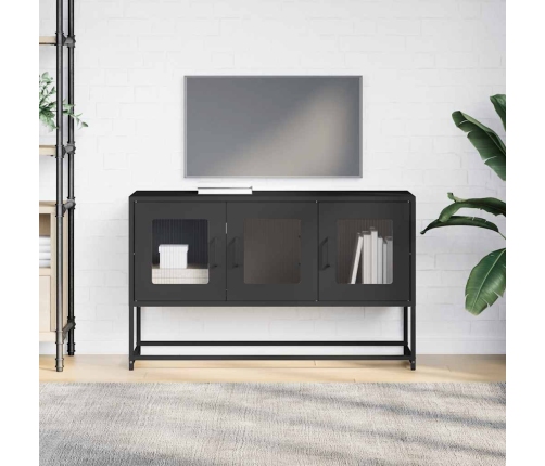 Mueble para TV acero laminado en frío negro 100,5x39x60,5 cm