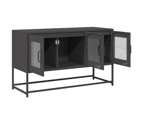 Mueble para TV acero laminado en frío negro 100,5x39x60,5 cm