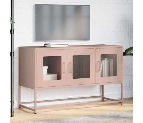 Mueble para TV acero laminado en frío rosa 100,5x39x60,5 cm