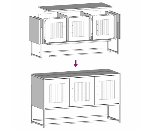 Mueble para TV acero laminado en frío rosa 100,5x39x60,5 cm