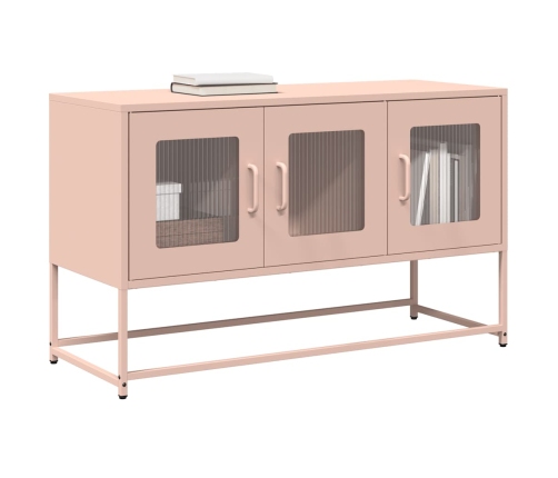 Mueble para TV acero laminado en frío rosa 100,5x39x60,5 cm