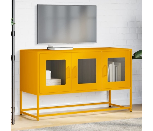 Mueble para TV acero laminado en frío amarillo 100,5x39x60,5 cm