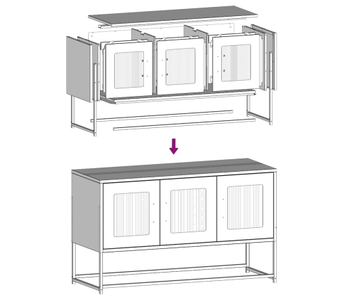 Mueble para TV acero laminado en frío amarillo 100,5x39x60,5 cm