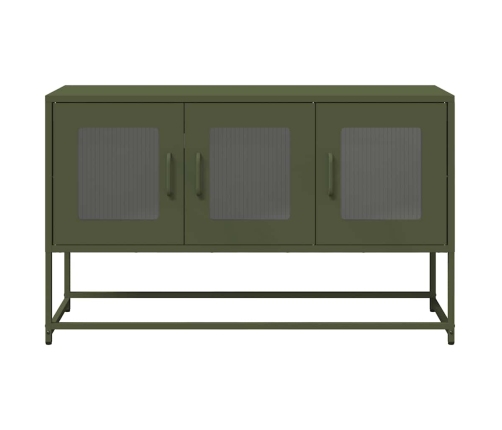 Mueble TV acero laminado en frío verde oliva 100,5x39x60,5 cm