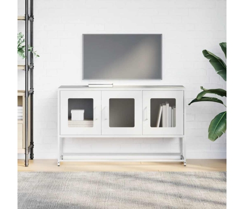 Mueble para TV acero laminado en frío blanco 100,5x39x60,5 cm