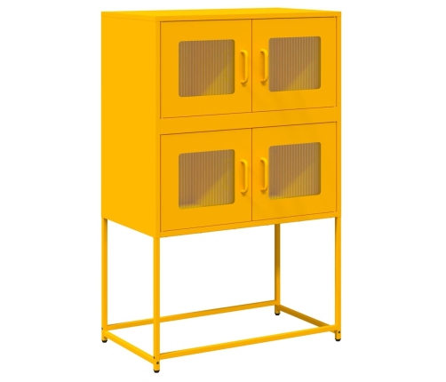 Aparador de acero amarillo mostaza 68x39x107 cm