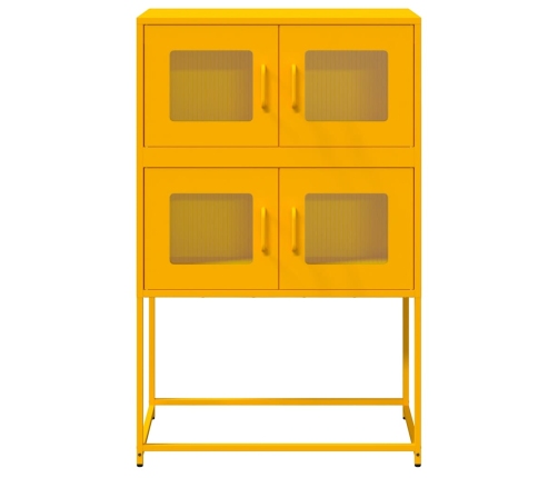 Aparador de acero amarillo mostaza 68x39x107 cm