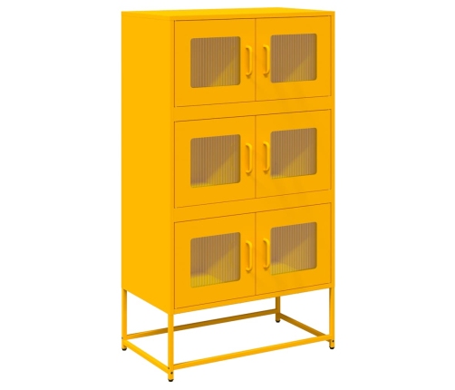 Aparador de acero amarillo mostaza 68x39x123 cm